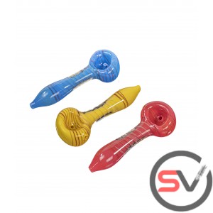 CLEAR BODY SWIRL DESIGN HAND PIPE 5inch 3CT/PK